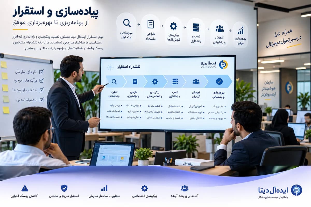 پیاده‌سازی و استقرار - از نصب تا بهره‌برداری کامل، بدون وقفه در کسب‌وکار